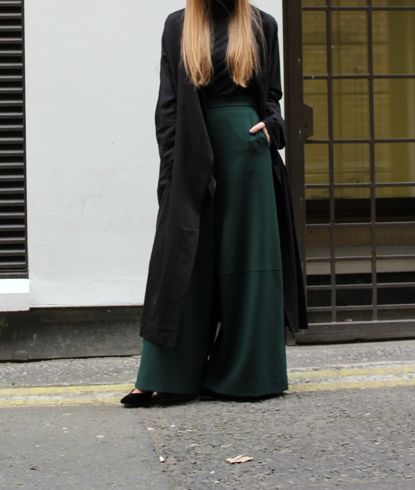 Outfit: Green Trousers and Kimono at LFW | Style Trunk