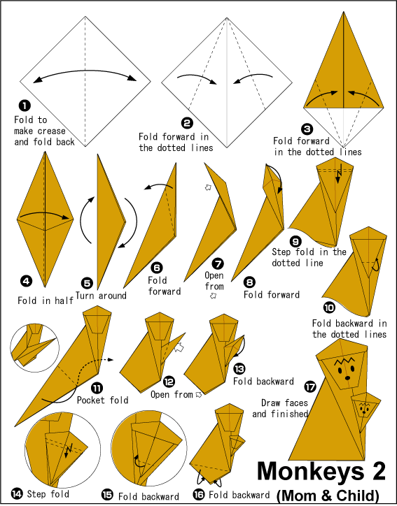 chinese new year monkey origami