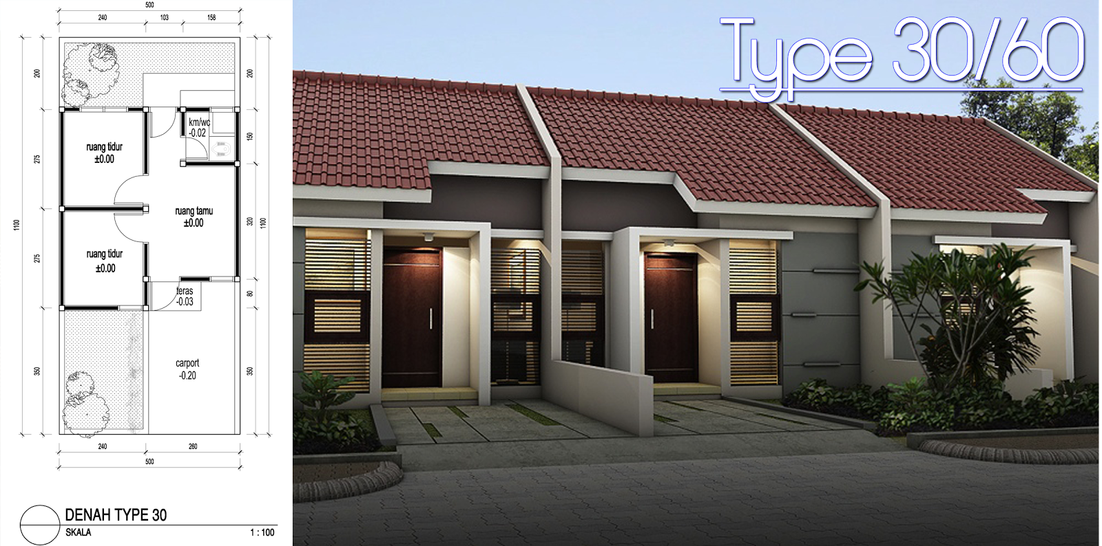 Denah Rumah Type 30