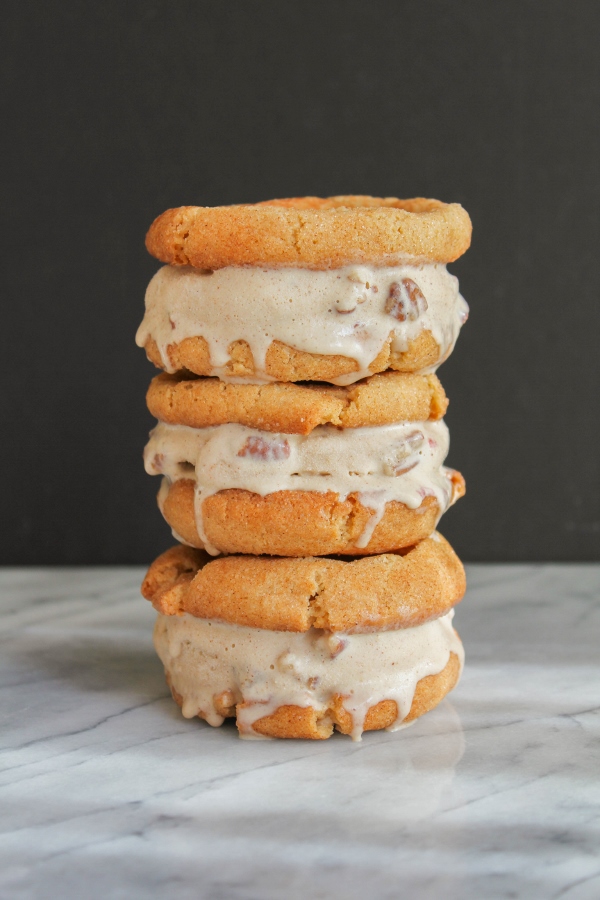 Snickerdoodle Cookie Cinnamon Pecan Ice Cream Sandwiches | The Chef Next Door