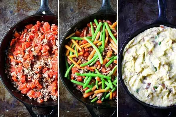 Step by step photos of how to make Skillet Shepherd's Pie