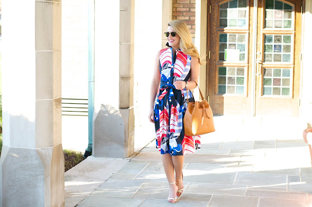 talbots shirtdress with ray ban clubmaster sunglasses