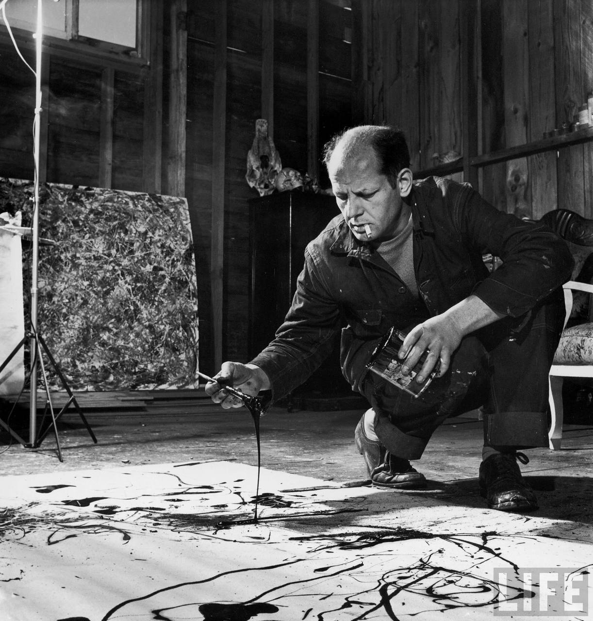  amqr Jackson Pollock en su estudio