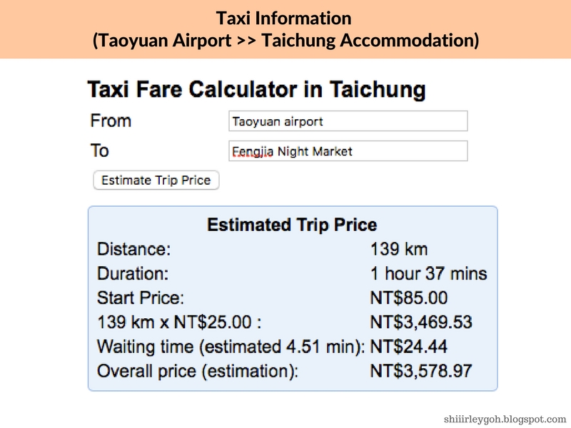 Taoyuan to taichung best option