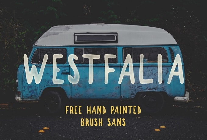 Westfalia – Free Brush Font Brush font terbaik 2017 - Westfalia – Free Brush Font
