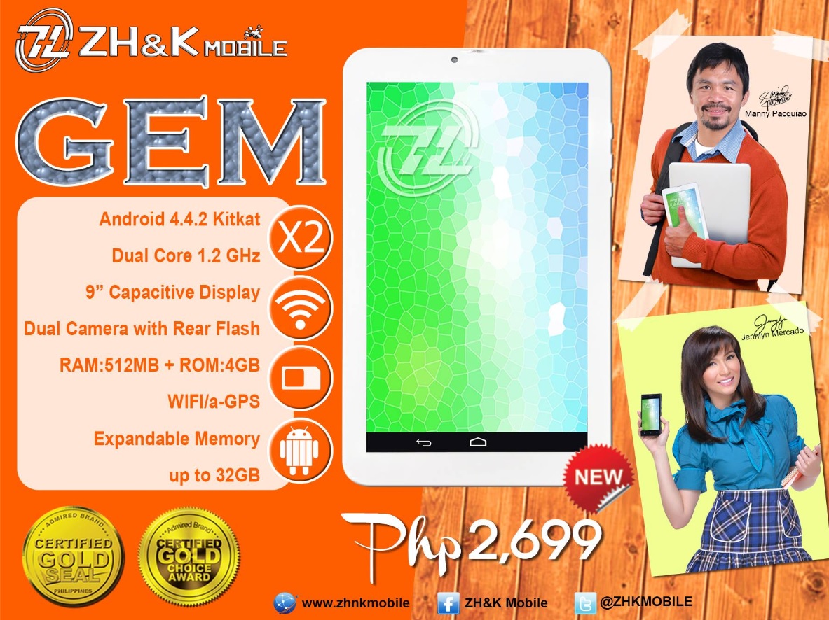 ZH&K Mobile Gem, 9inch Dual Core Tablet for Php2,699 TeknoGadyet