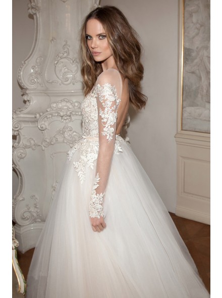 http://www.landybridal.co/romantic-illusion-natural-floor-length-tulle-ivory-long-sleeve-wedding-dress-with-appliques-and-ribbons-lwvf15001.html