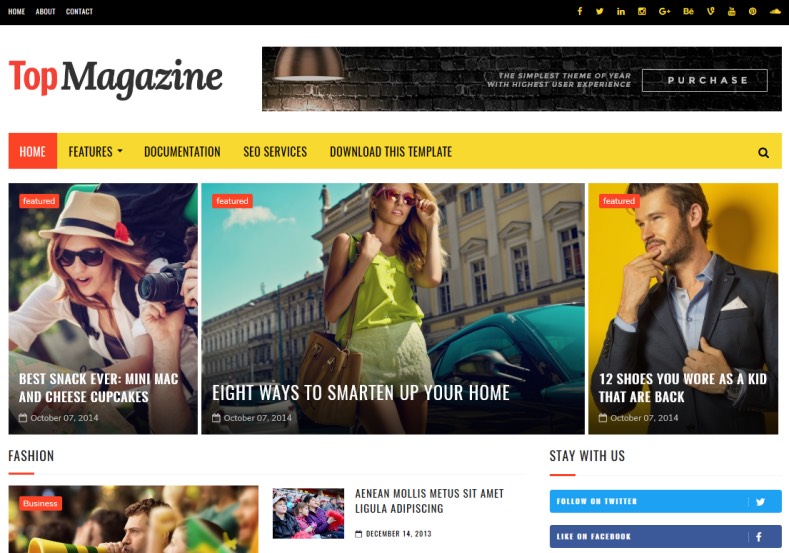 Demonstração Tema TopMagazine Clean e Responsivo para Blogger 2018