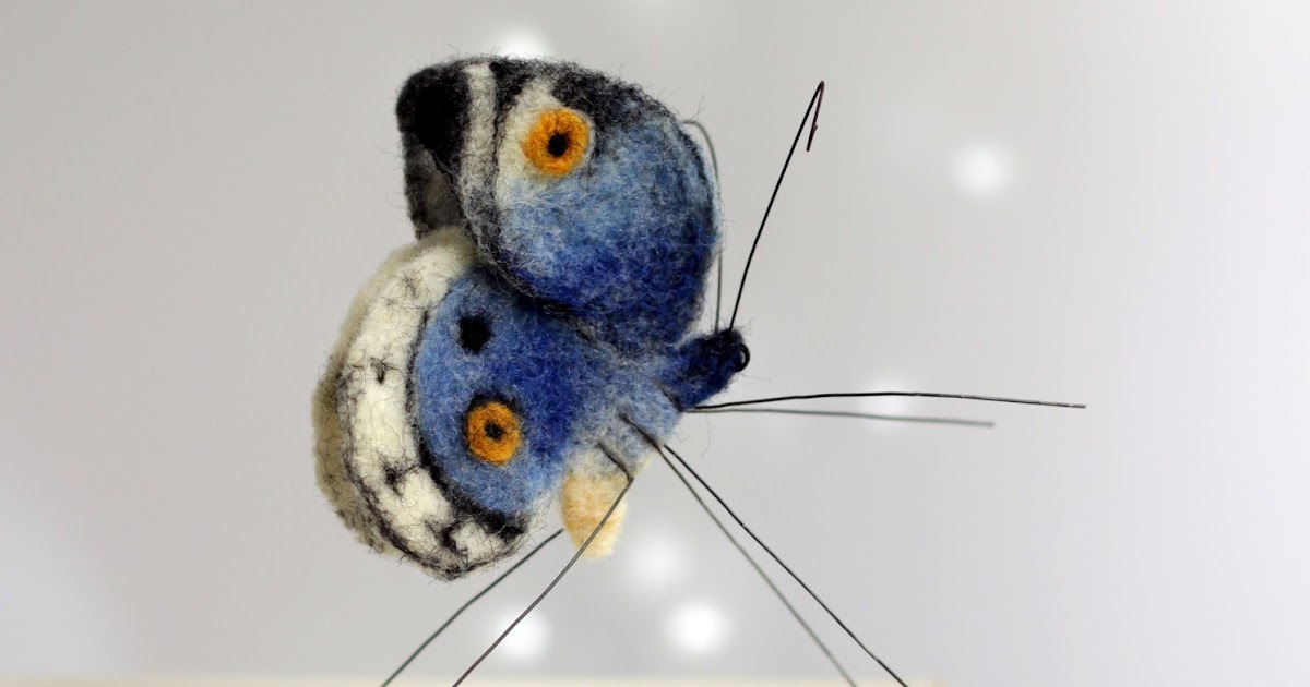 Felt Art By Mariana Needle Felted Blue Butterfly My New Doll