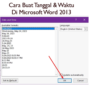 Cara Buat Tanggal & Waktu Di Microsoft Word 2013
