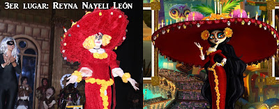 Reyna Nayeli Leon como la Catrina Reyna Nayeli Leon con cosplay de "El Libro de la Vida" gano el tercer lugar