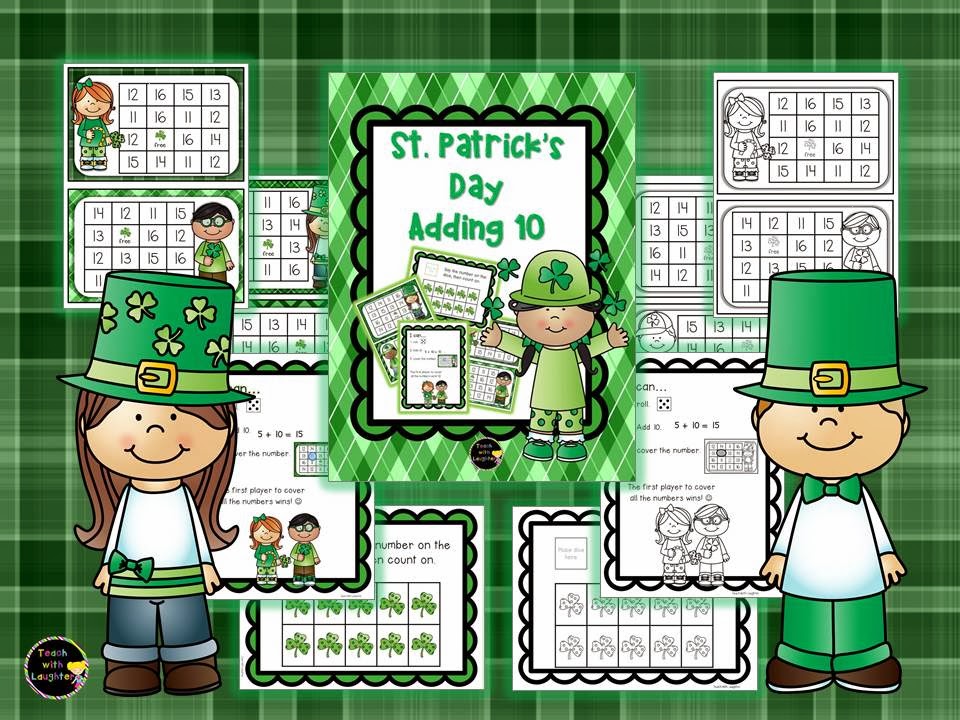 Teach With Laughter St. Patrick's Day Adding 10