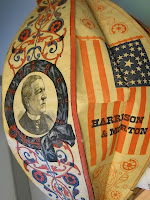 A paper balloon with significant decoration including an American flag.
