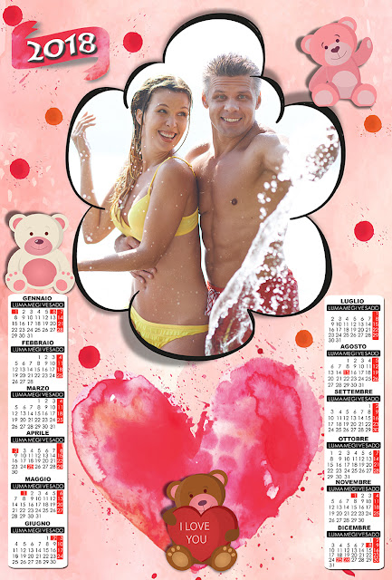 Calendario 2018, innamorati Calendario 2018, innamorati