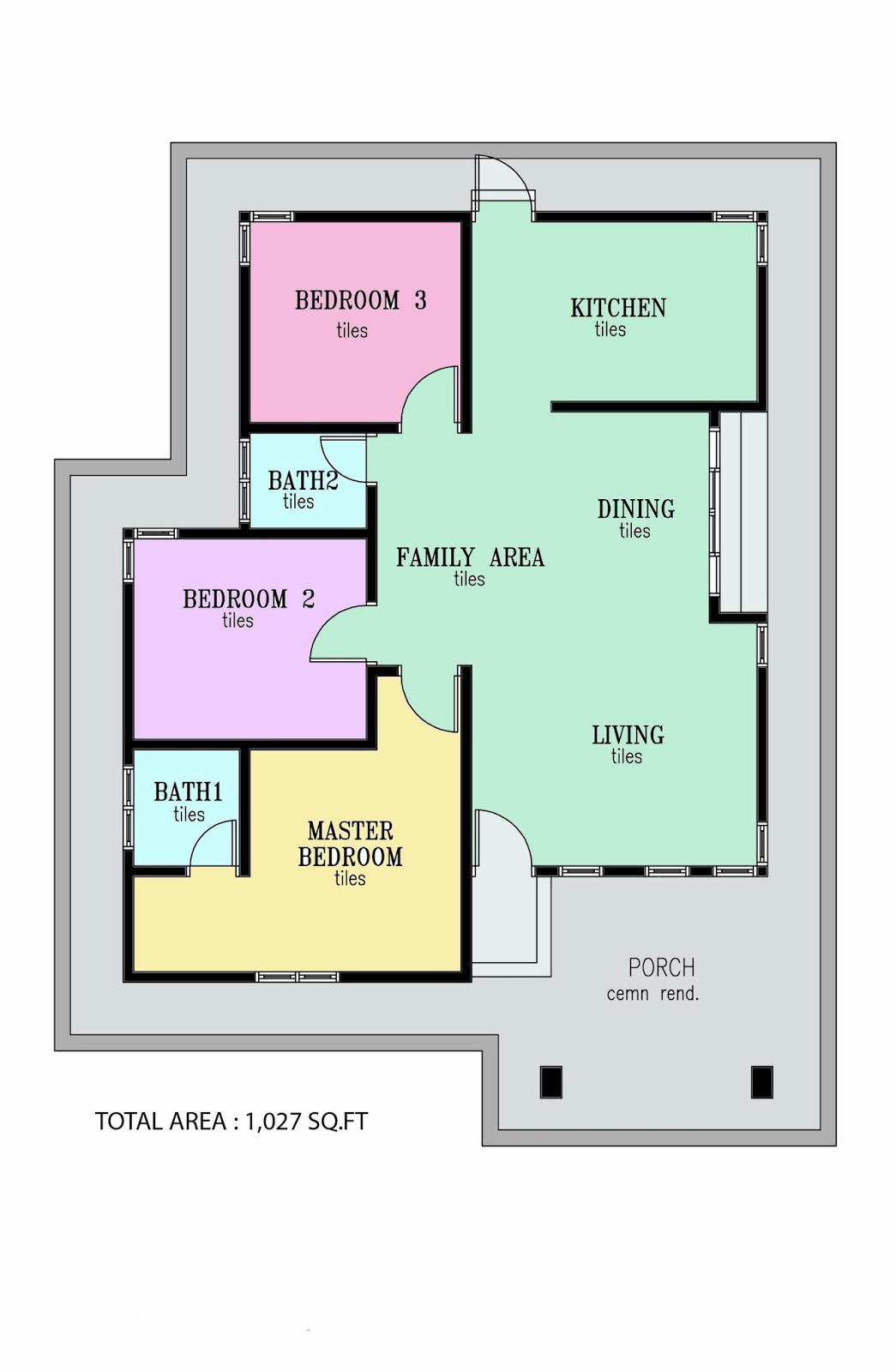 Plan Lantai Rumah 4 Bilik - 5 Bilik Tidur | Bungalow house plans, Home