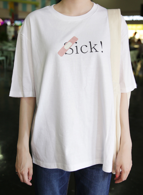 [66girls] Sick Band-Aid Print T-Shirt | KSTYLICK - Latest Korean ...