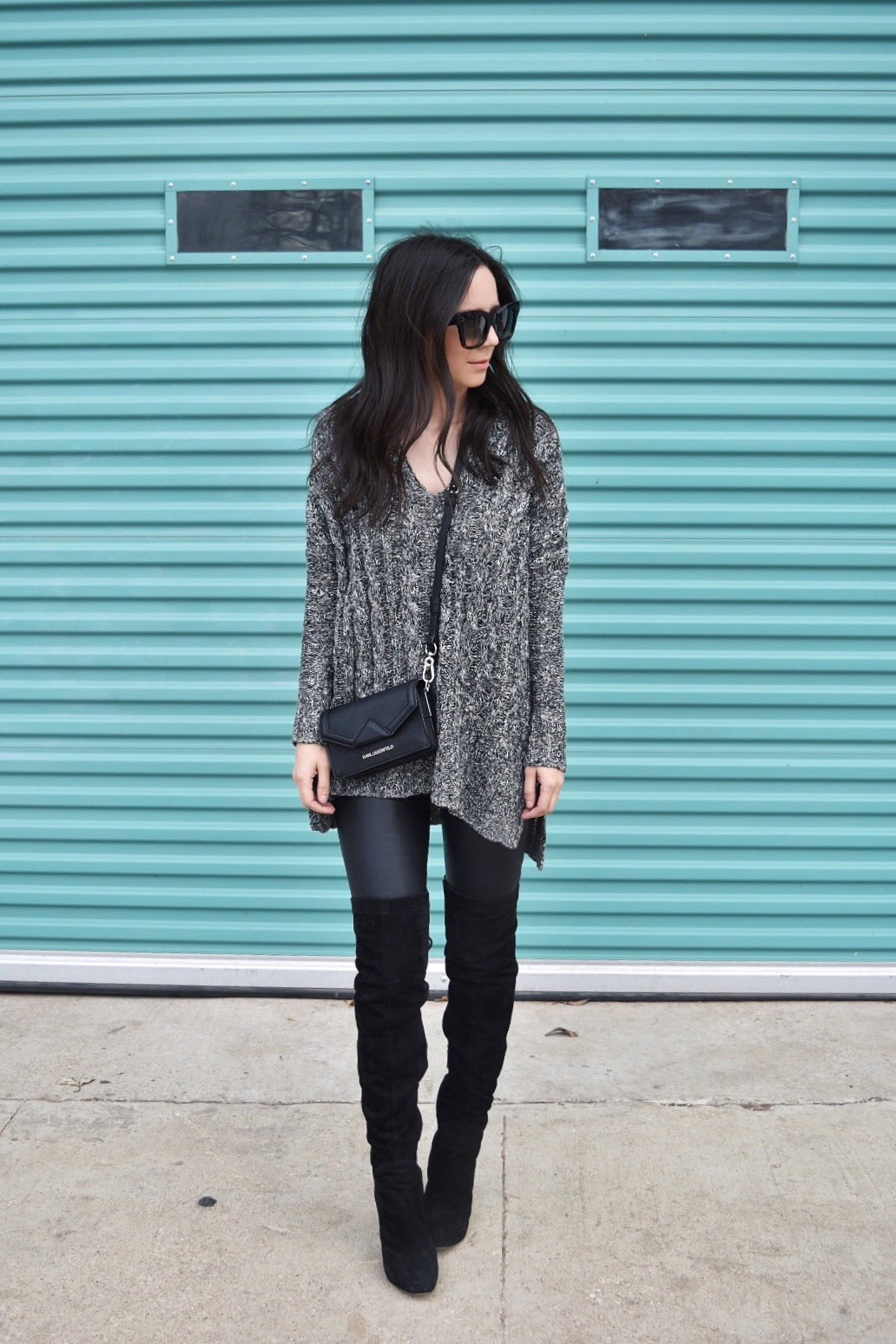Cable Knit Sweater x Leather Leggings Simply Ana Austin Fashion