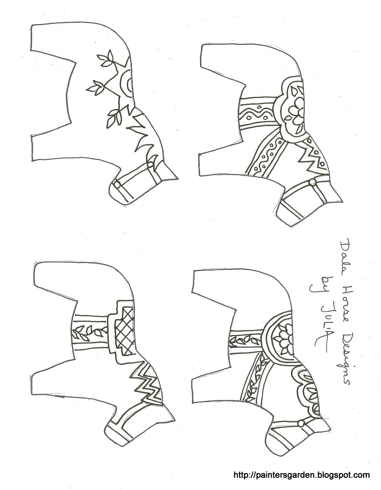 Paintersgarden: Dala Horse Design Worksheets