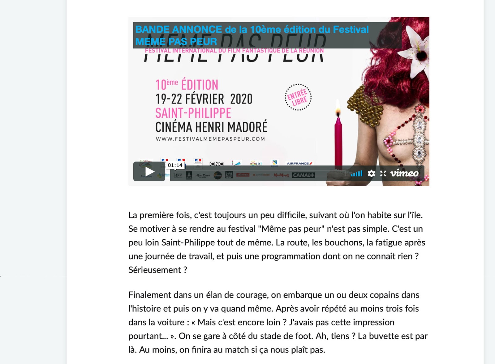 La 10ème édition du Festival MEME PAS PEUR dans KWA Films La 10ème édition du Festival MEME PAS PEUR dans KWA Films