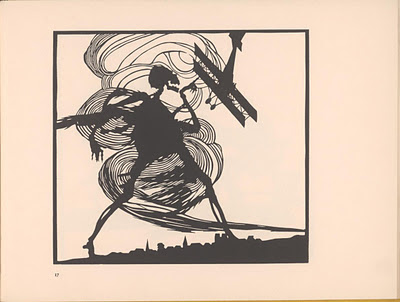 silhouette of death's dance figure downing WWI plane