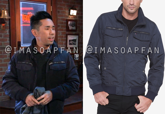 Brad Cooper, Parry Shen, Navy Blue Jacket with Chest Pockets, General Hospital, GH