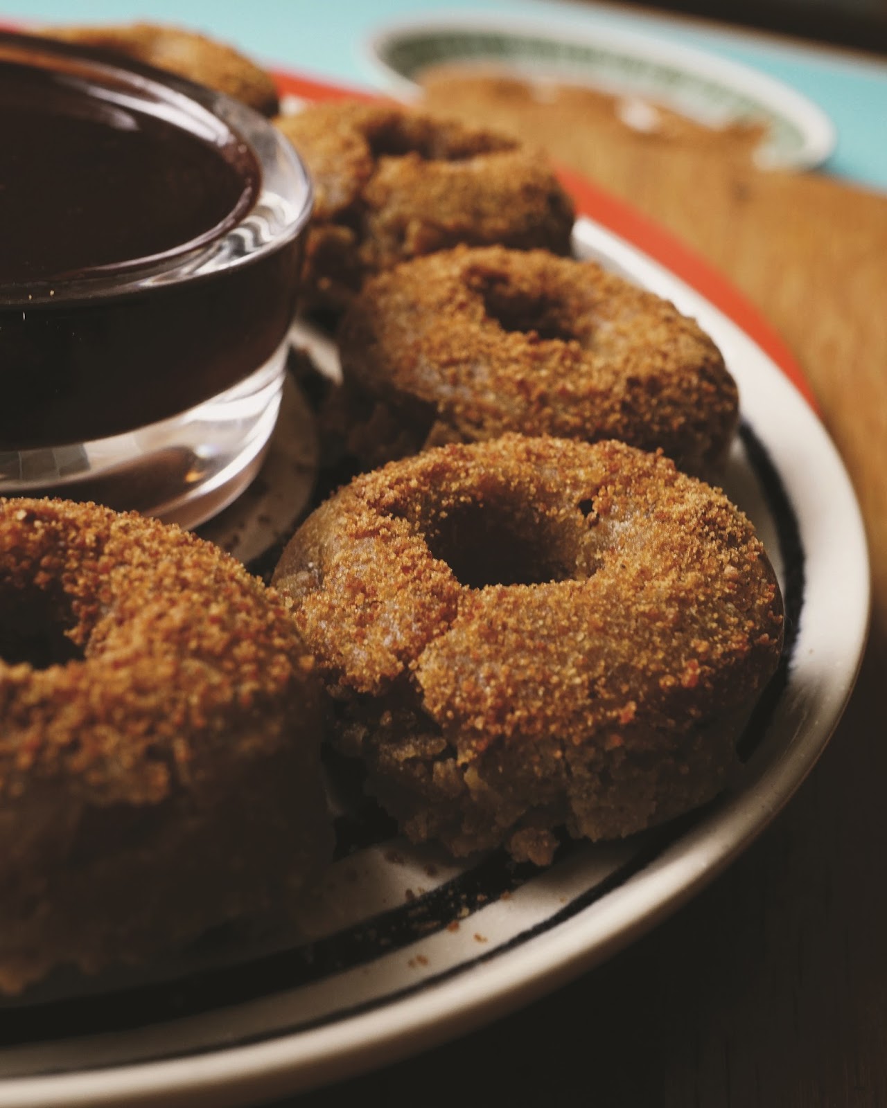 Gluten Free Doughnuts With Dark Chocolate Sauce