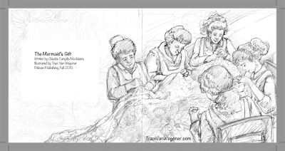 Sketches for The Mermaid's Gift illustrated by Traci Van Wagoner
