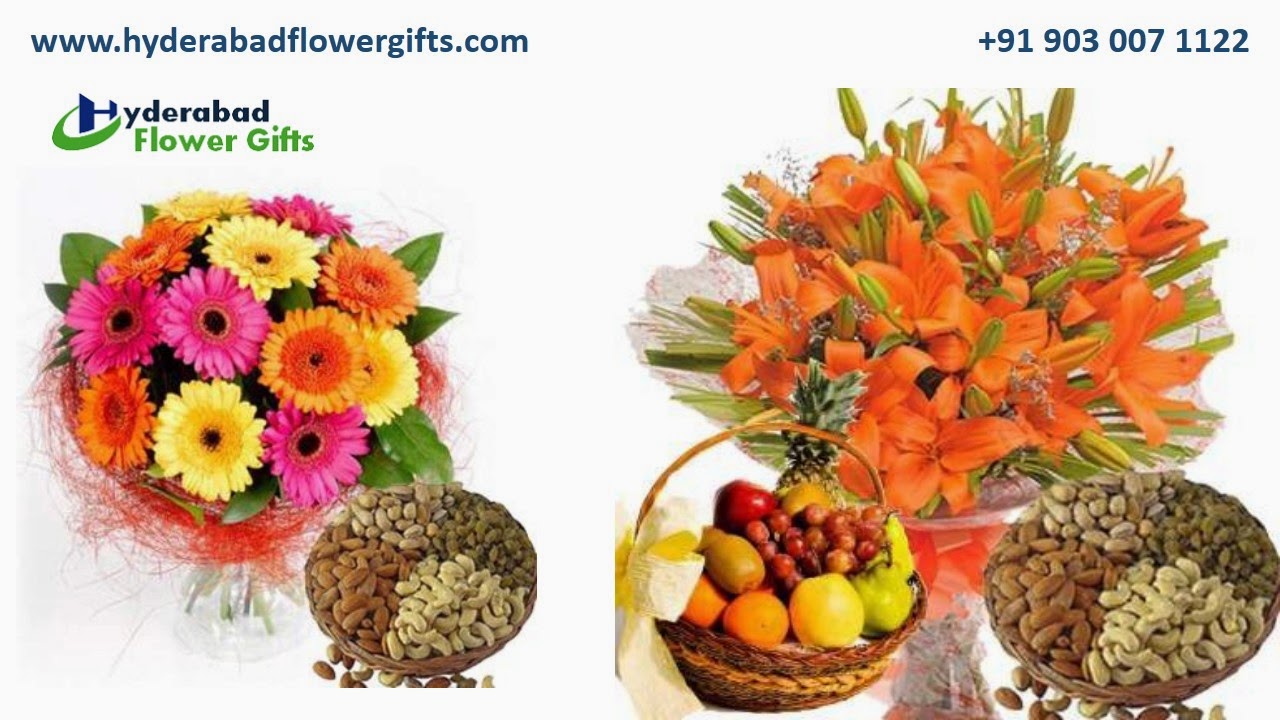 Hyderabad Flower Gifts Flowers with Dry Fruits in Hyderabad, on Make A Gif