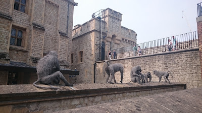 Model monkeys at the Tower of London