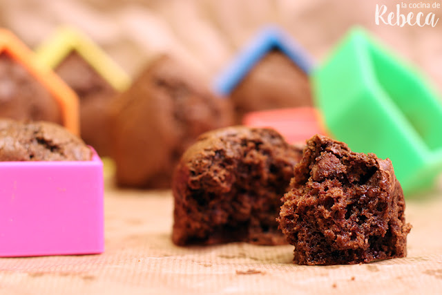 Muffins 'casitas' de chocolate
