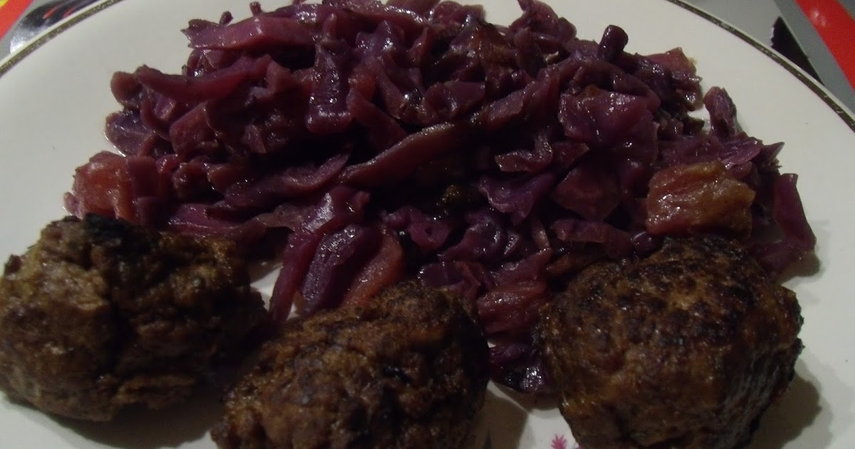 saze66cuisine Choux rouge braisé et boulettes