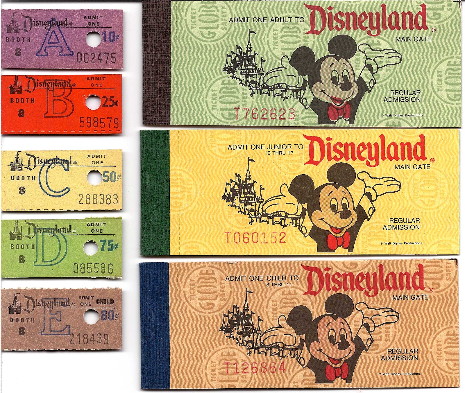 Vintage Disneyland Tickets: The Last Disneyland Ticket Book - June 15, 1982
