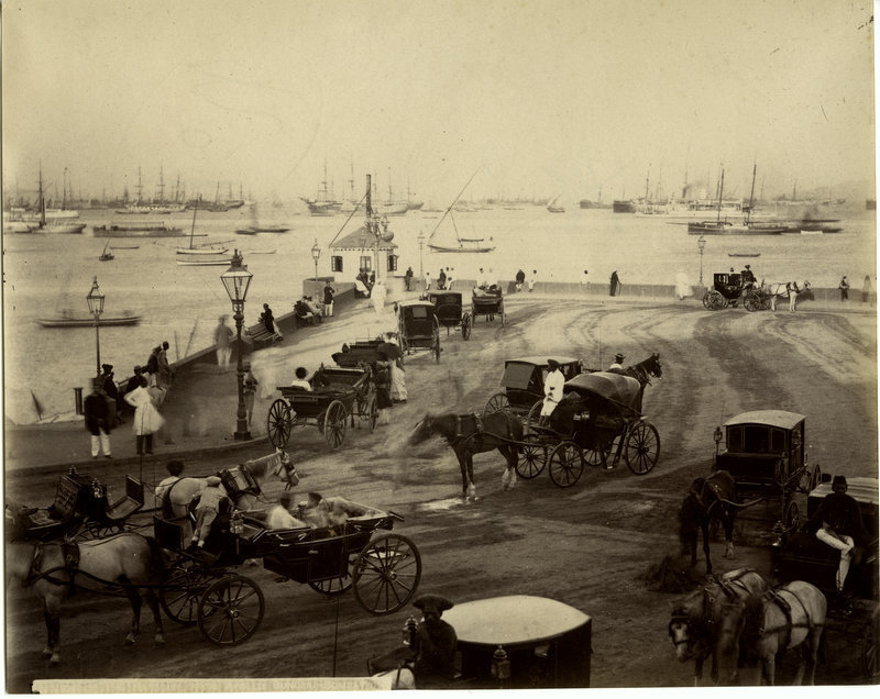 Bombay (Mumbai) Harbour Scene - Vintage Photograph c1880's