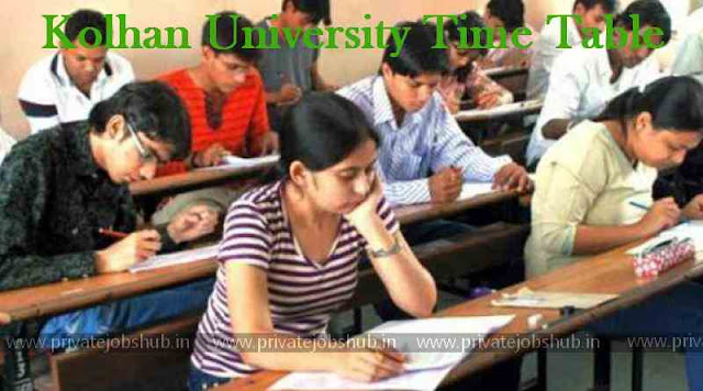 Kolhan University Time Table Kolhan University Time Table