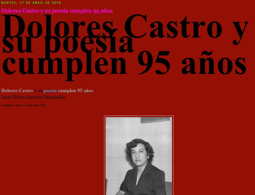Dolores Castro y su poesía cumplen 95 años