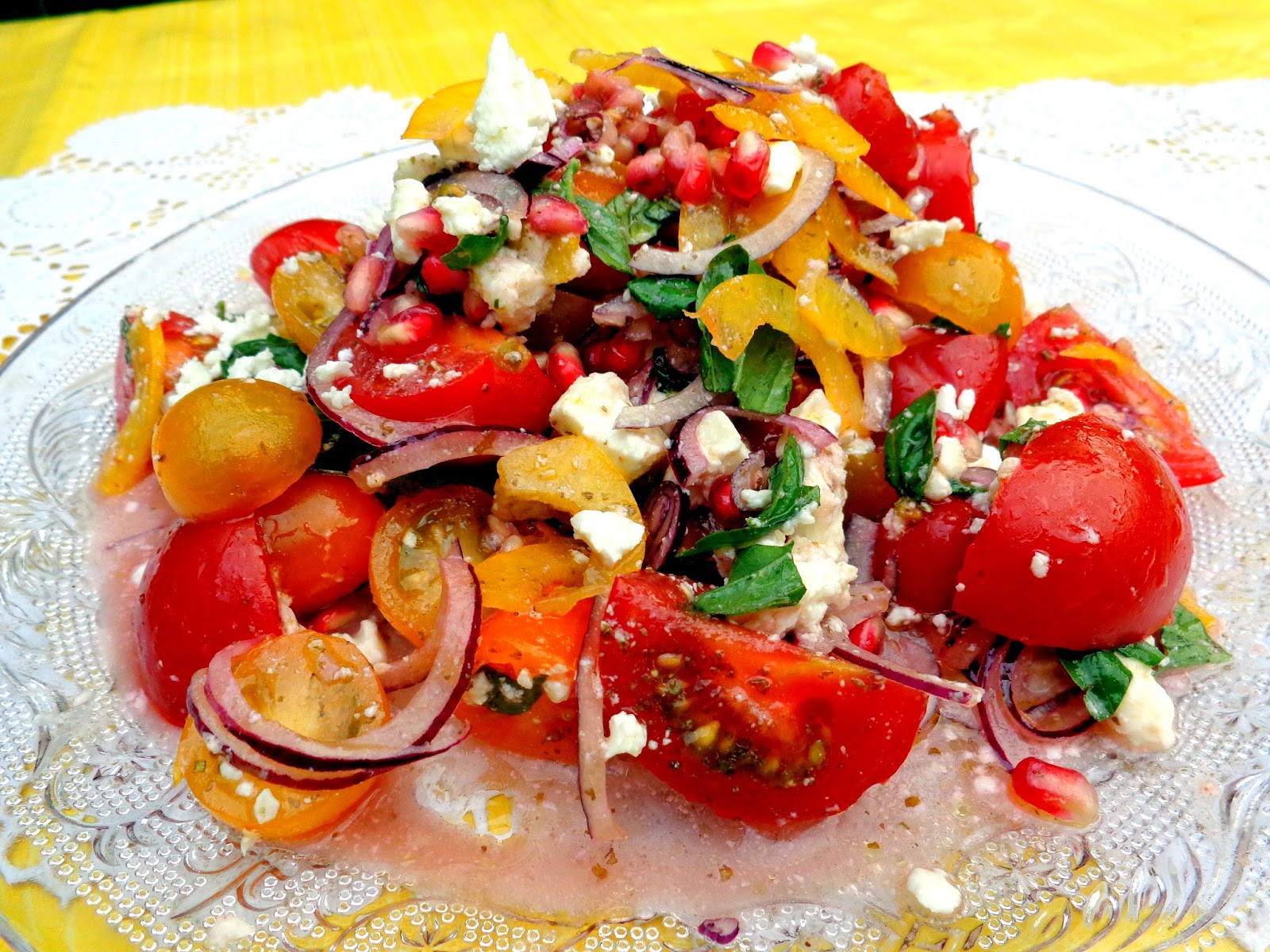 Wat ik gegeten heb Tomaten en granaatappelsalade van Ottolenghi
