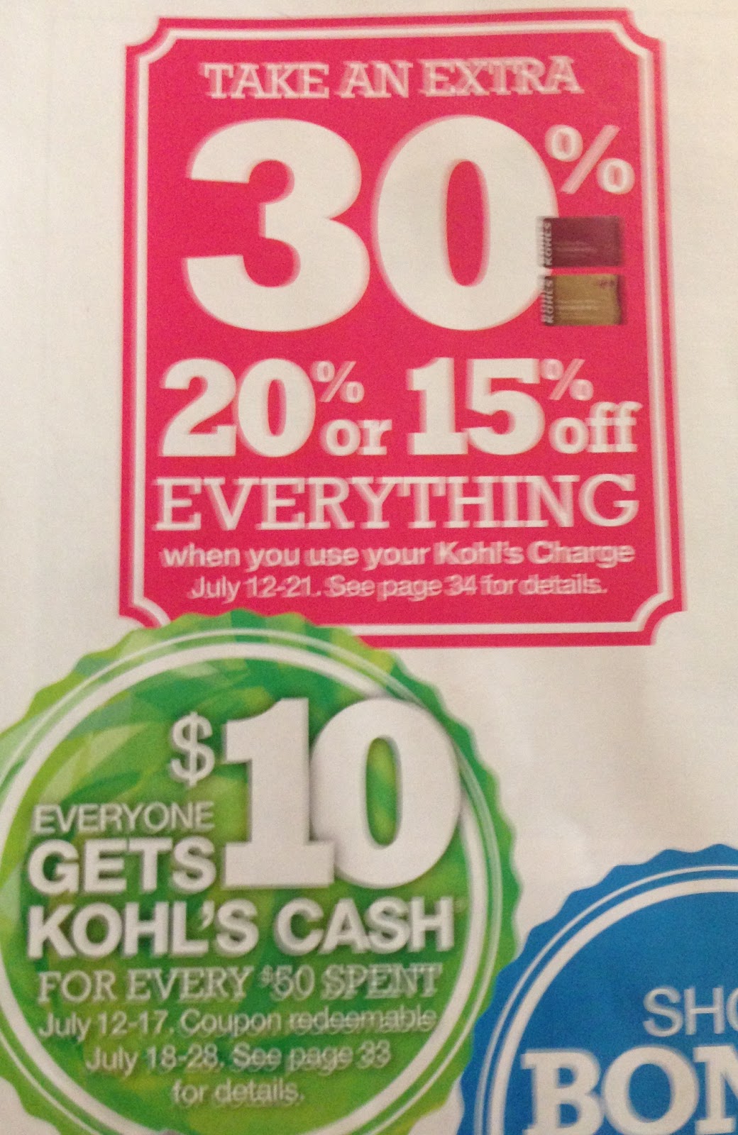 30% off everything at Kohl's for charge card holders Aug 9 to 18