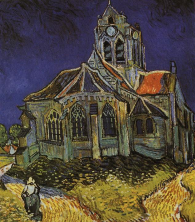 A Igreja de Auvers Pinturas de Van Gogh - (Pos-Impressionismo) Pintor Holandês