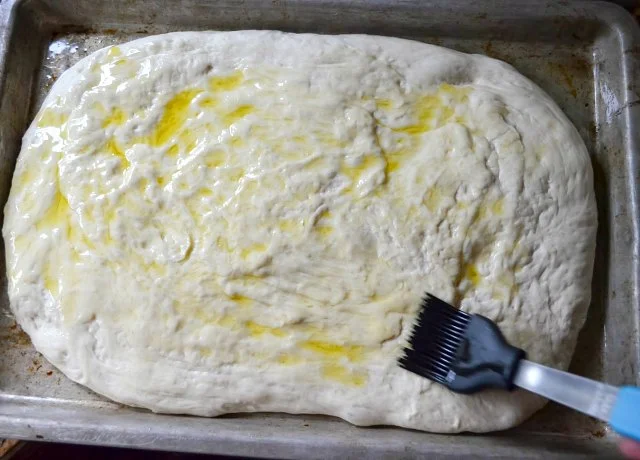 Herbed Focaccia Bread stretch dough from Serena Bakes Simply From Scratch.