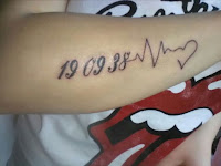 Heartbeat Tattoo With Date Of Birth