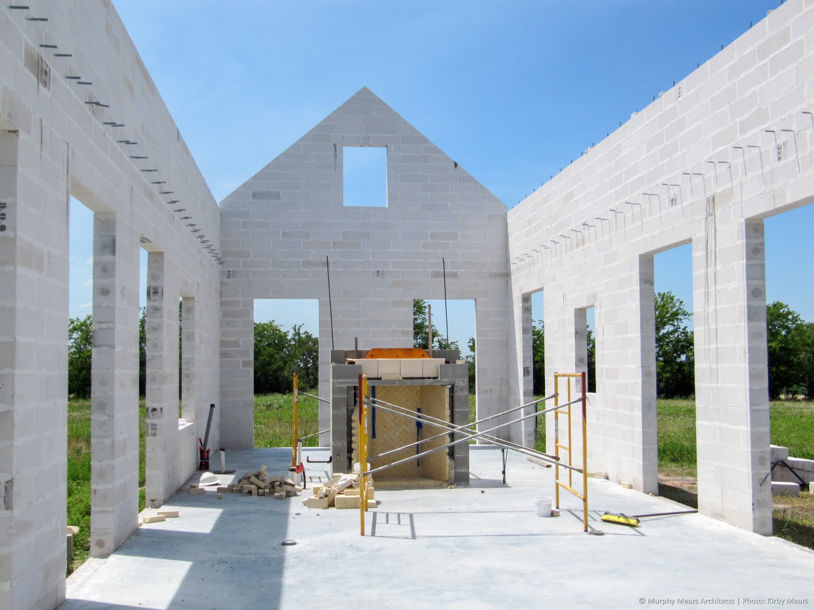 Modern farmhouse under construction by Kirby Mears and Eleanor Cummings on Hello Lovely Studio