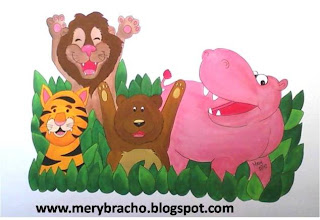 mural de animales en consultorio dental animales felices por mery bracho