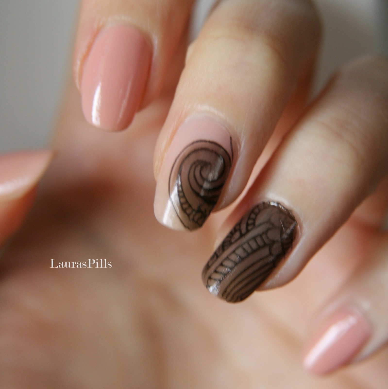 Laura's Pills Sheer lace nail art