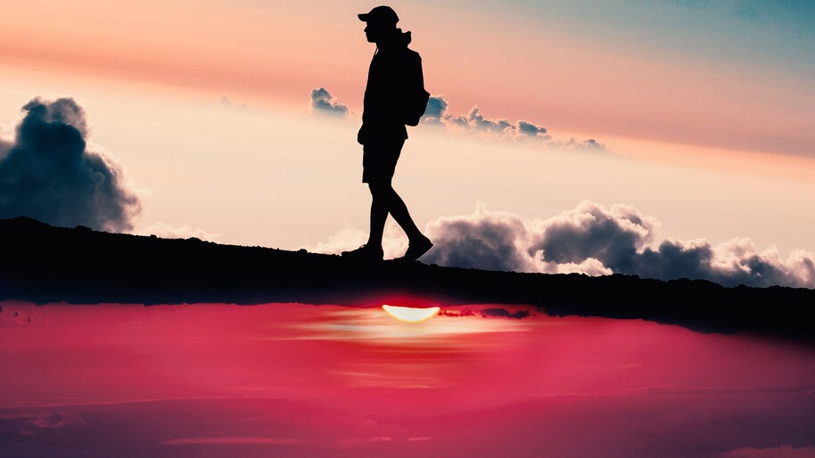 Sunset, Walking, Silhouette, Scenery, 4K, #4.1998