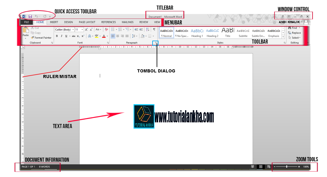 Mengenal Bagian Fungsi Menu Pada Microsoft Word 2013