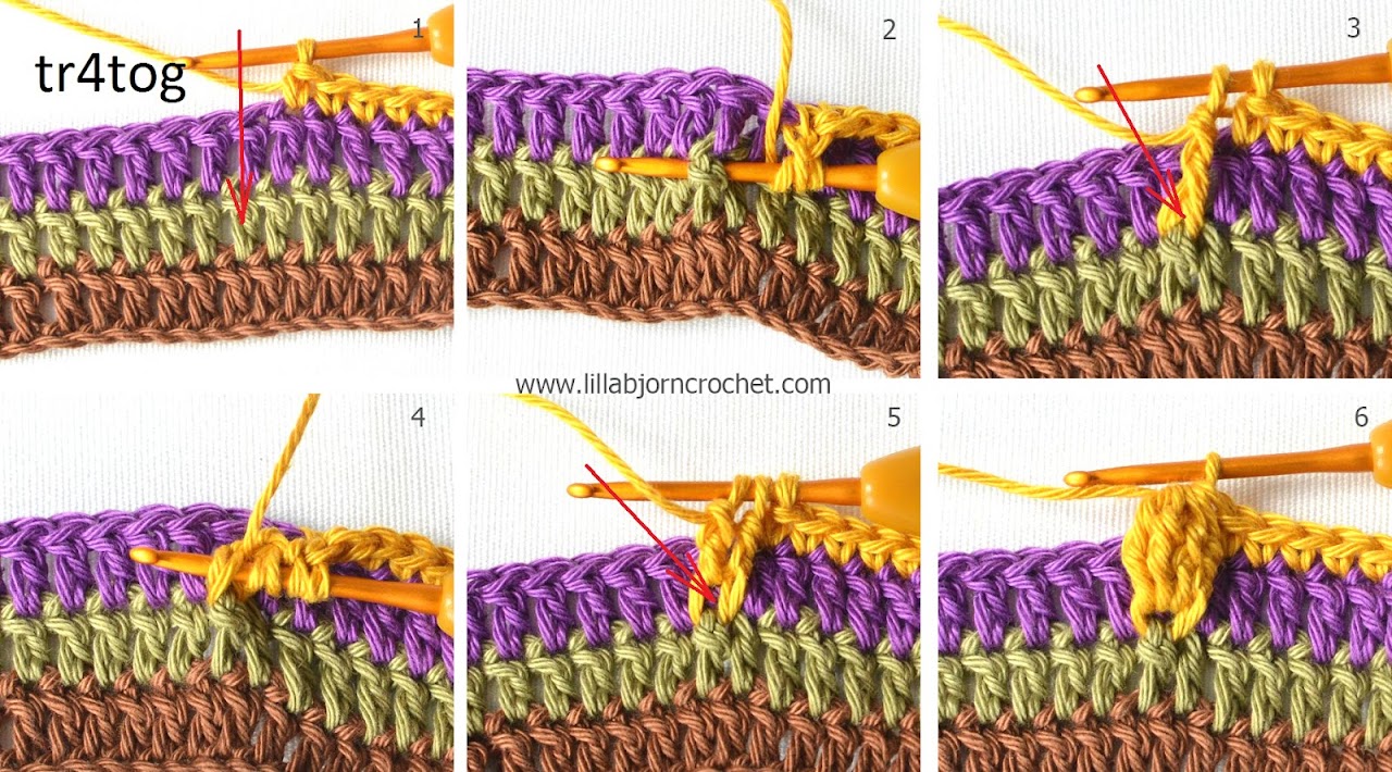 How to make Front Post Cluster stutches - tutorial by Lilla Bjorn Crochet