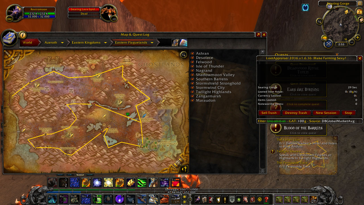 Golden Routes World of Warcraft 4 zones Rares + Chests Gold Farm
