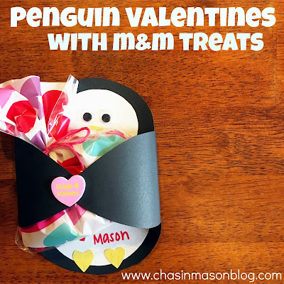 Chasin' Mason : Penguin Valentine's with M&M candies Chasin' Mason : Penguin Valentine's with M&M candies