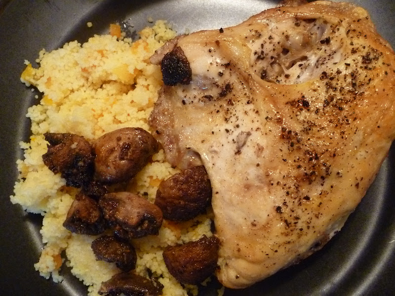 Only From Scratch Roasted Chicken with Mushrooms and Apricot Couscous