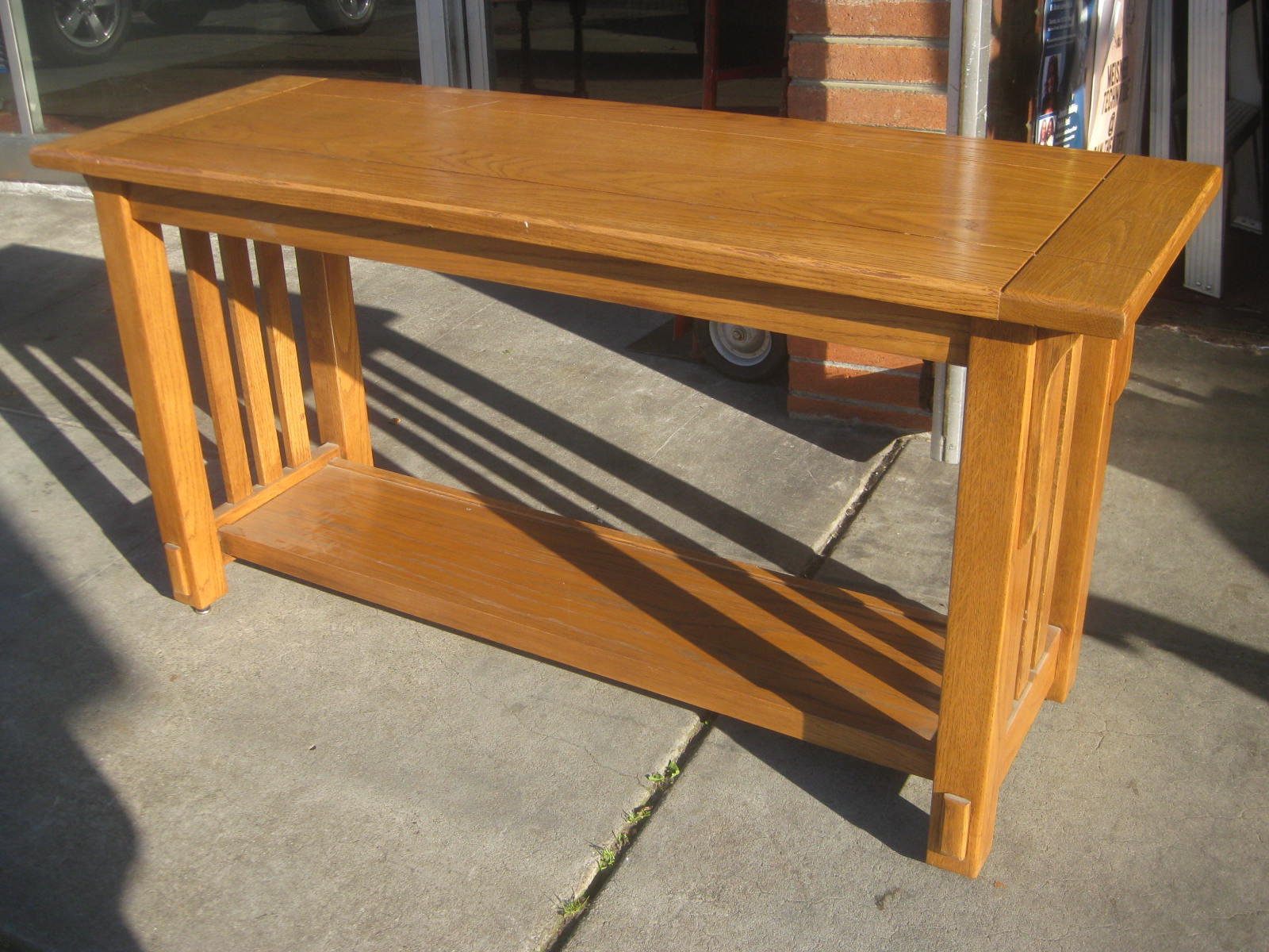 UHURU FURNITURE & COLLECTIBLES: SOLD - Mission Console Table - $60